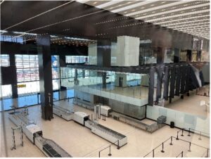 Unstaffed, automatic security checkpoint at the new terminal inside the Tijuana airport.
