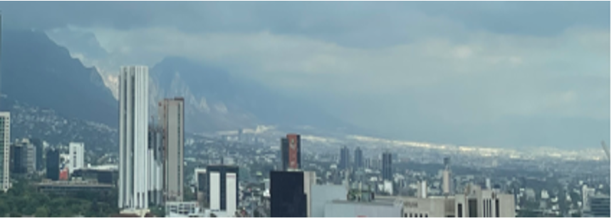 The Monterrey skyline, in the state of Nuevo Leon.